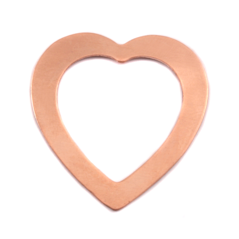 Metal Stamping Blanks Copper Large Heart Washer, 24g